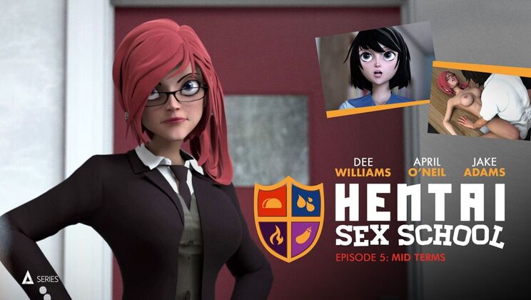 Adult Time Animation - Chanel Preston - Dee Williams - Jake Adams - April Oneil - Wolf Hudson - Hentai Sex School Episode 5 : Mid-Terms / 11.10.2023
