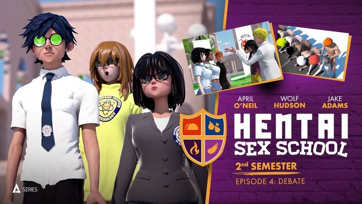 Adult Time Animation - Kira Noir - April Oneil - Wolf Hudson - Serene Siren - 2nd Semester Episode 4: Debate / 10.10.2023